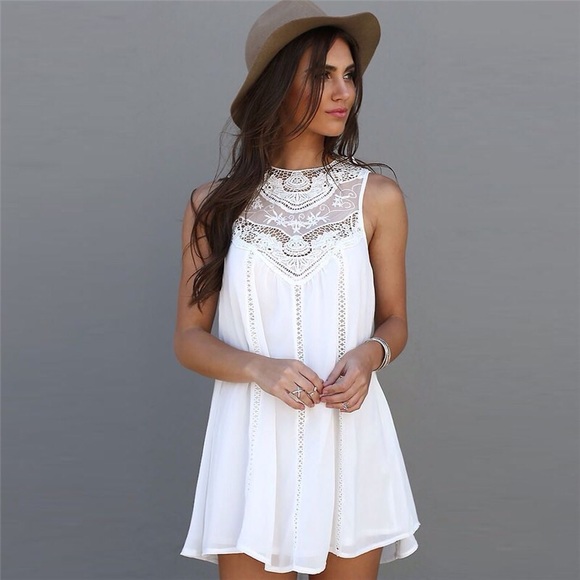 Dresses & Skirts - White Laced Sun Dress